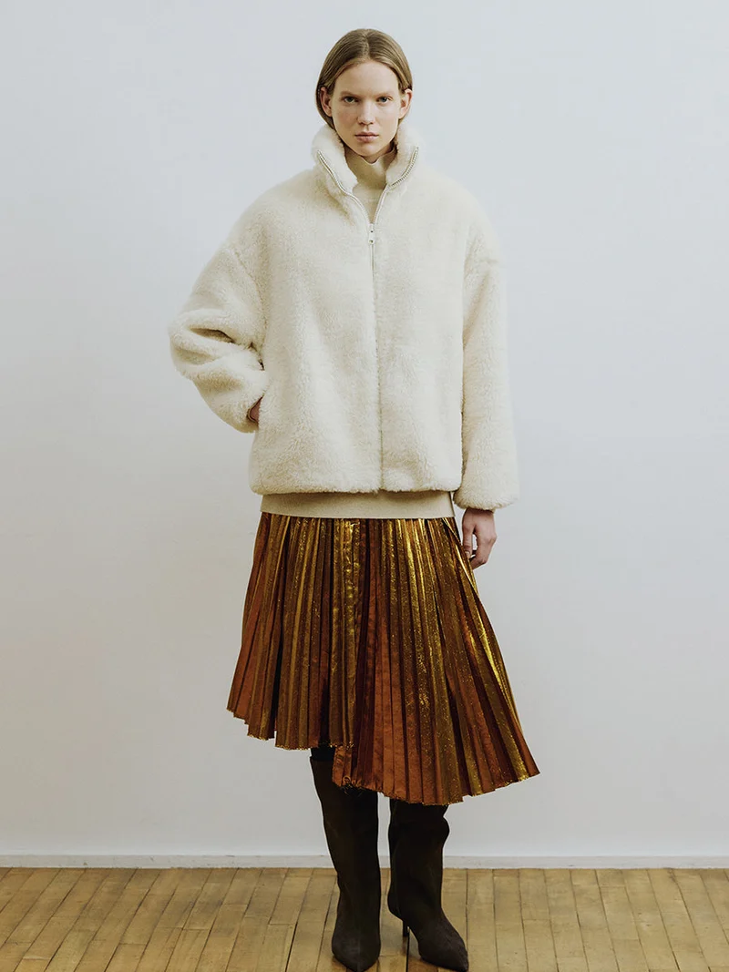 Manteau anorak ample en fausse fourrure Sol