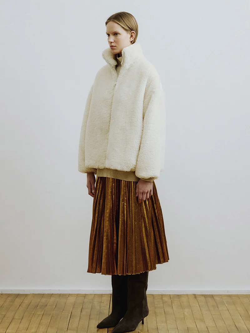 Manteau anorak ample en fausse fourrure Sol