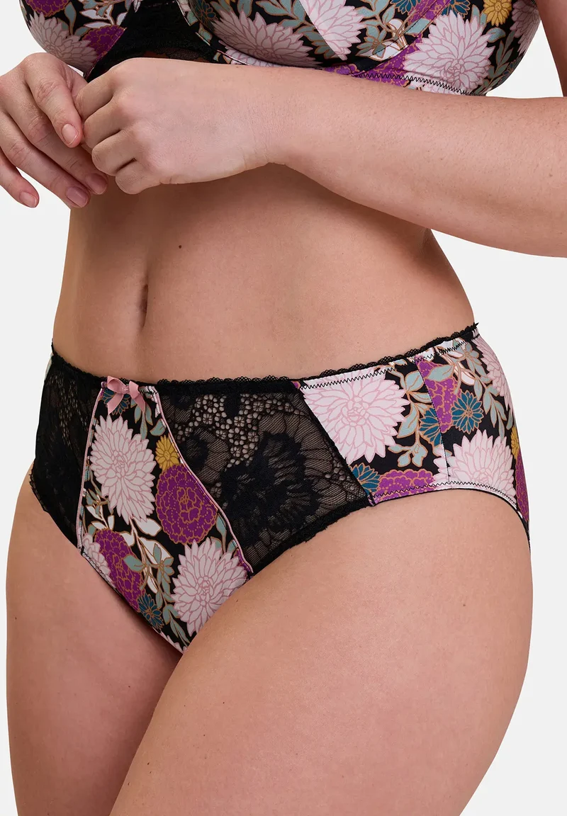 Slip Aurélie Imprimé Dahlia Foncé