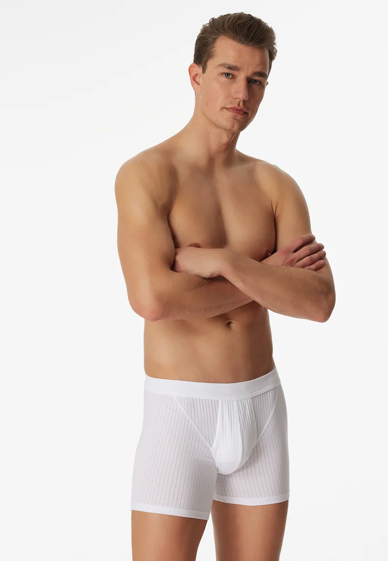 Enge Boxershorts mit Eingriff 2er-Pack Weiss - Authentic