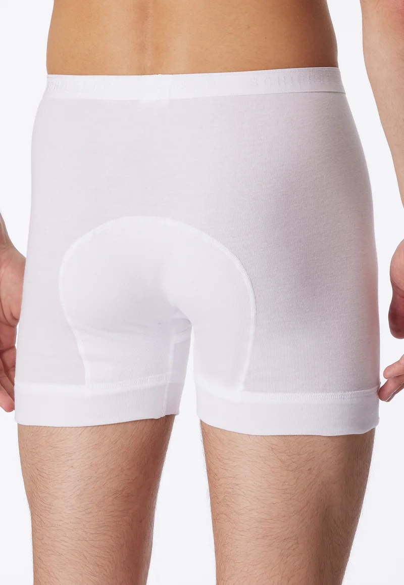 Enge Boxershorts Feinripp mit Eingriff Weiss - Original Feinripp