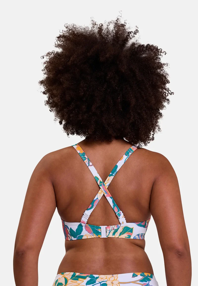 Haut de maillot de bain avec armatures Fidji Imprimé Exotique Blanc