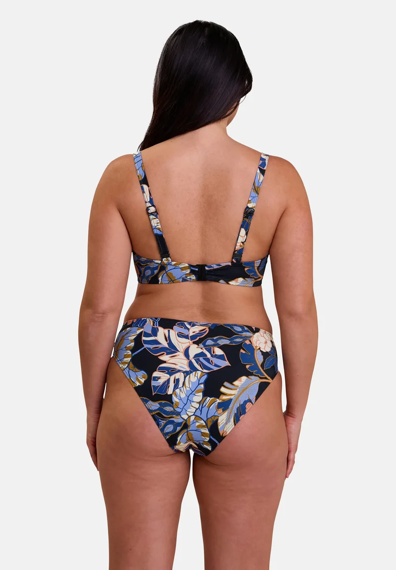 Haut de maillot de bain avec armatures Fidji Imprimé Exotique Noir