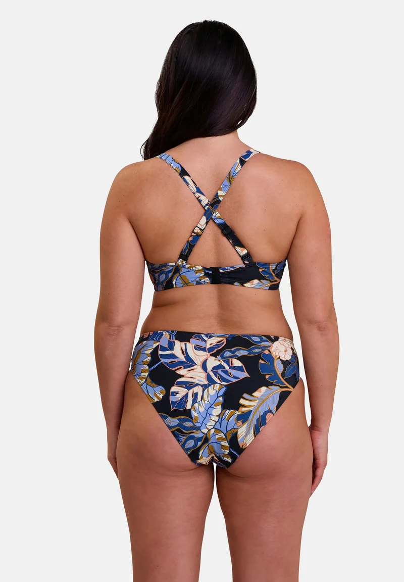 Haut de maillot de bain avec armatures Fidji Imprimé Exotique Noir