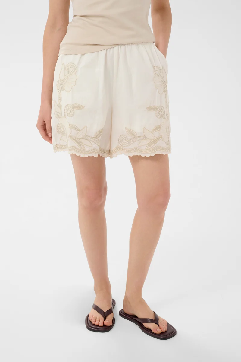 Short brodé Bitja à taille élastique