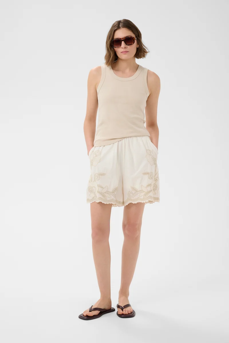 Short brodé Bitja à taille élastique