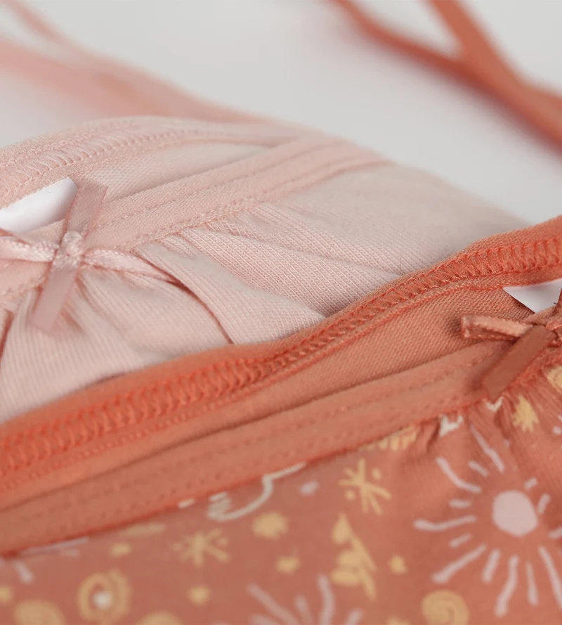 Lot de 2 brassières fille en coton stretch Rose Ocre Les Pockets