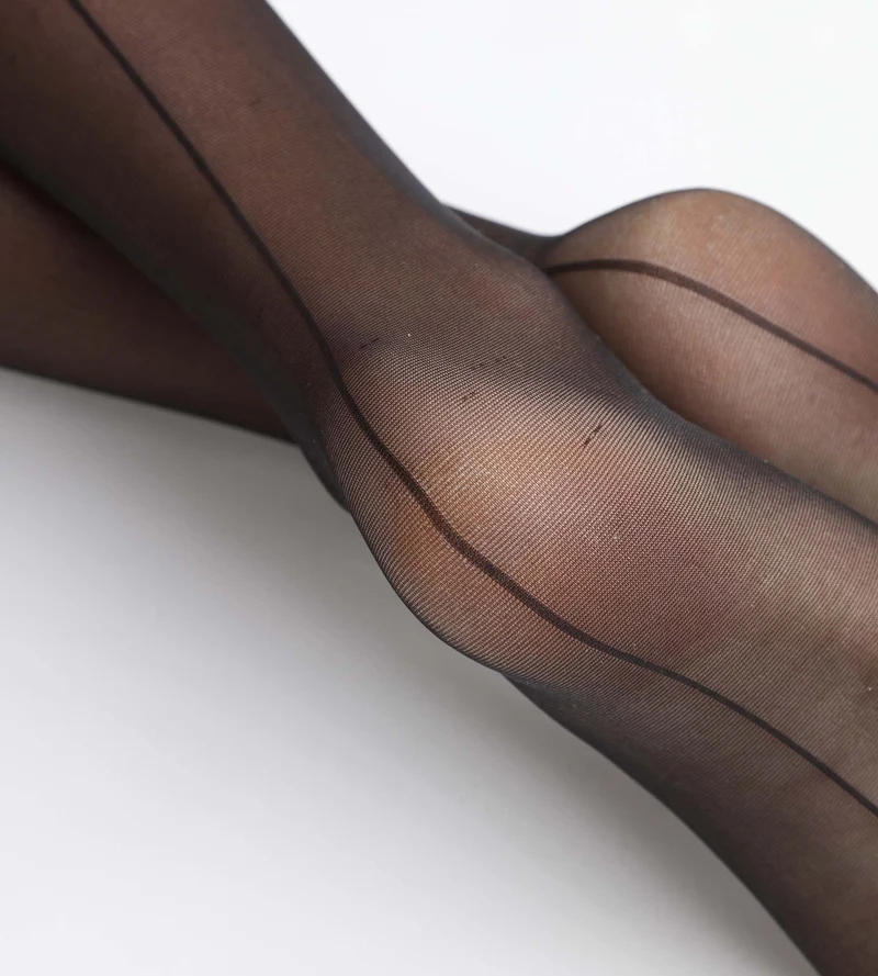 Collant femme en voile transparent Noir Dim Style