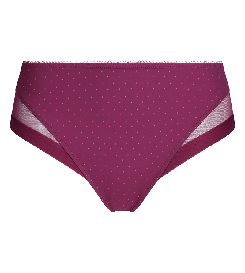 Culotte femme microfibre et tulle pois bordeaux Dim Generous