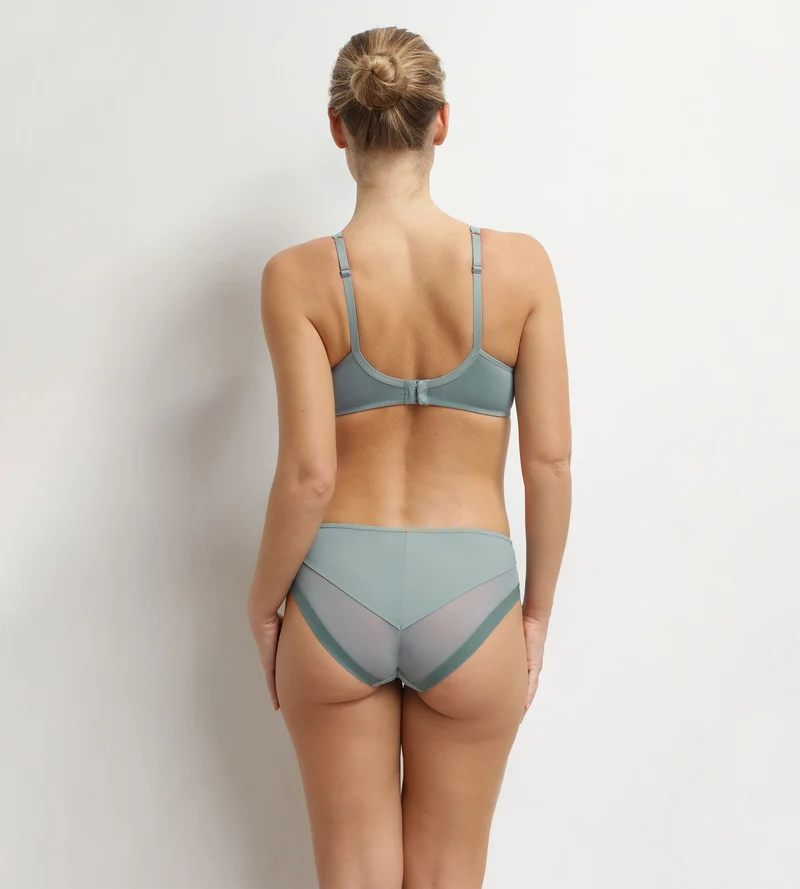 Culotte femme microfibre et tulle sauge Dim Generous