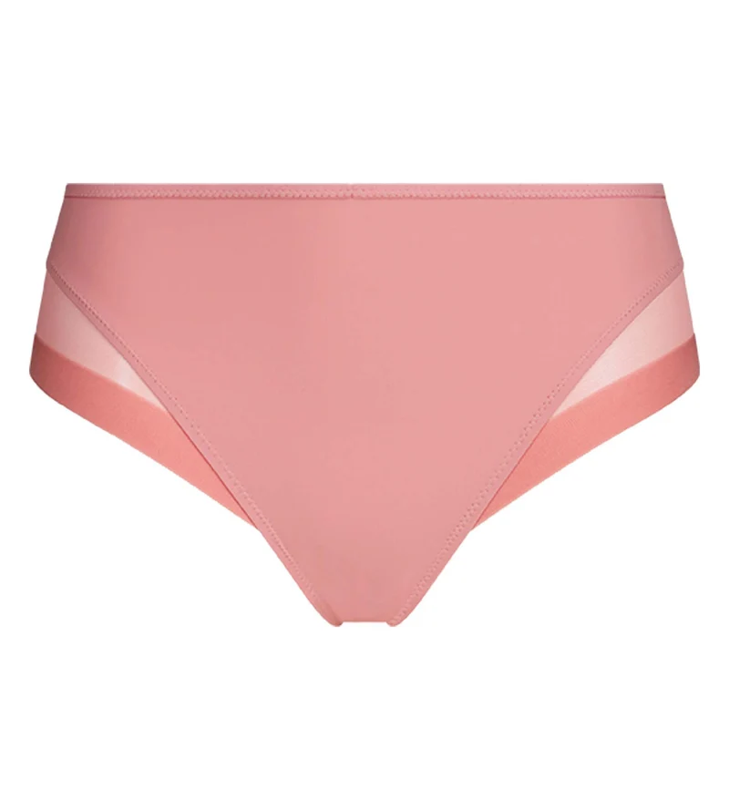 Culotte femme semi-transparente en microfibre rose Dim Generous