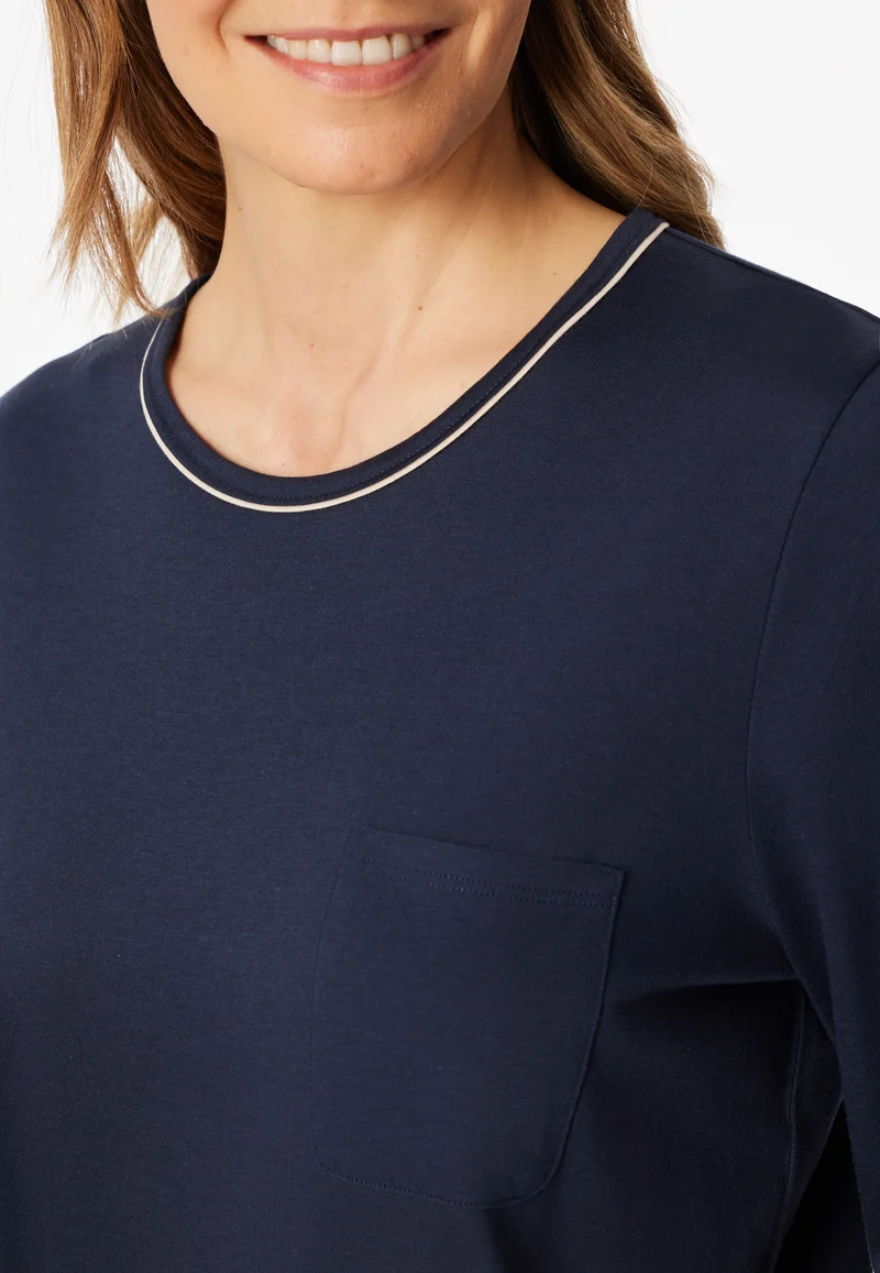Schlafanzug Dunkelblau/Beige gemustert - Comfort Nightwear