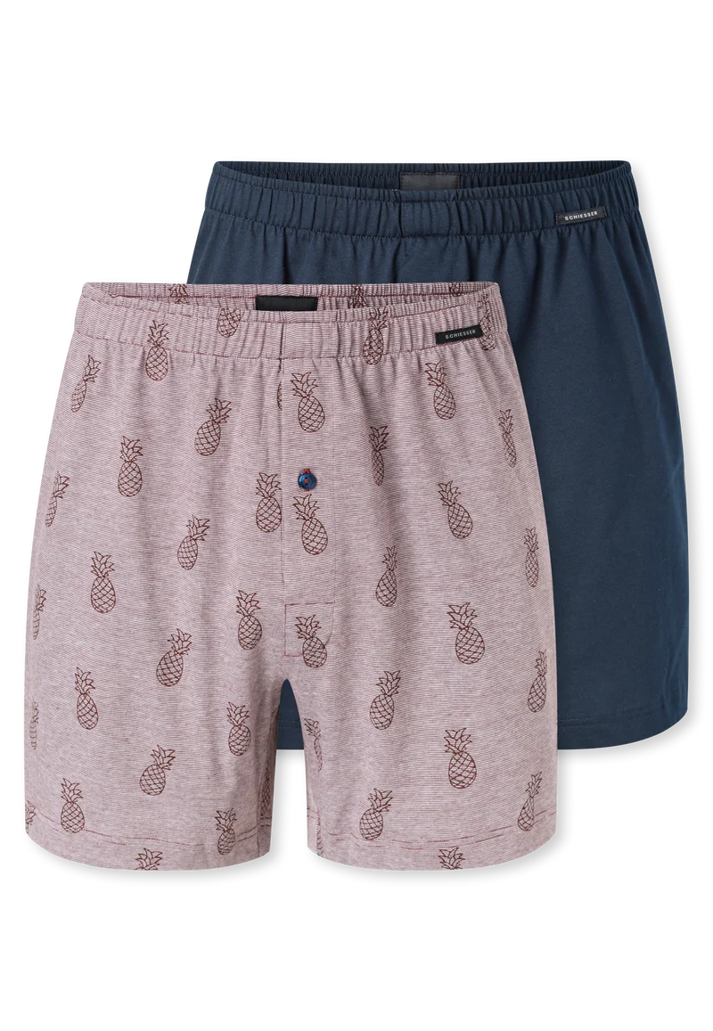 Boxershorts mit Knopfleiste 2er-Pack Bunt gemustert - Boxershorts Multipacks