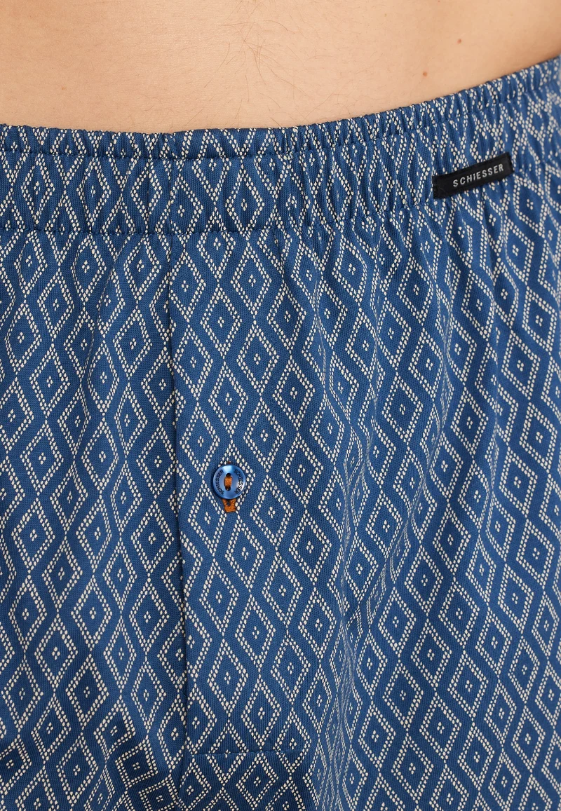Boxershorts mit Knopfleiste 2er-Pack Dunkelblau/Blau gemustert - Boxershorts Multipacks