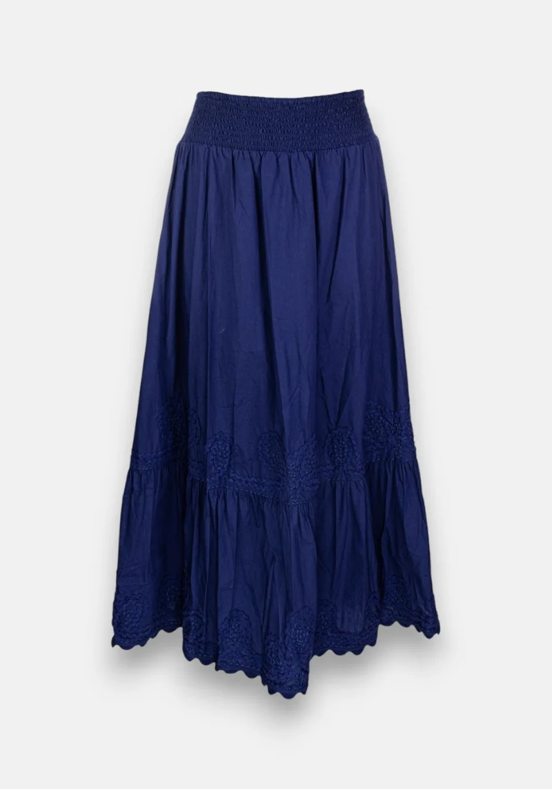 Jupe longue bohème à broderies