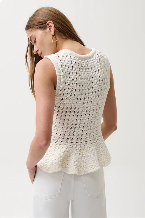 Camisole Anna en maille ajourée à basque