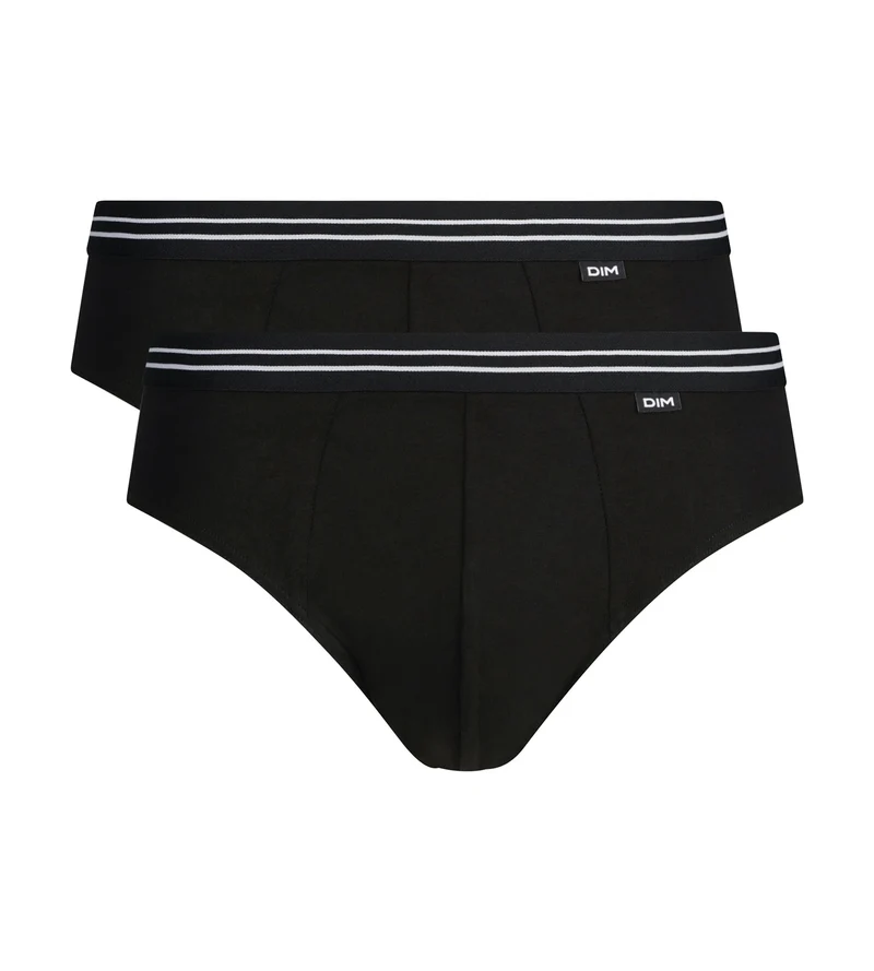 Lot de 2 slips homme en coton stretch Noir EcoDim