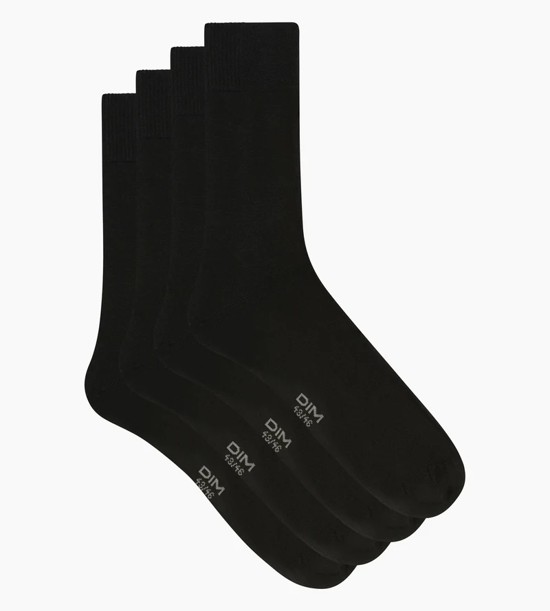 Lot de 2 paires de chaussettes homme Noir Dim Bambou