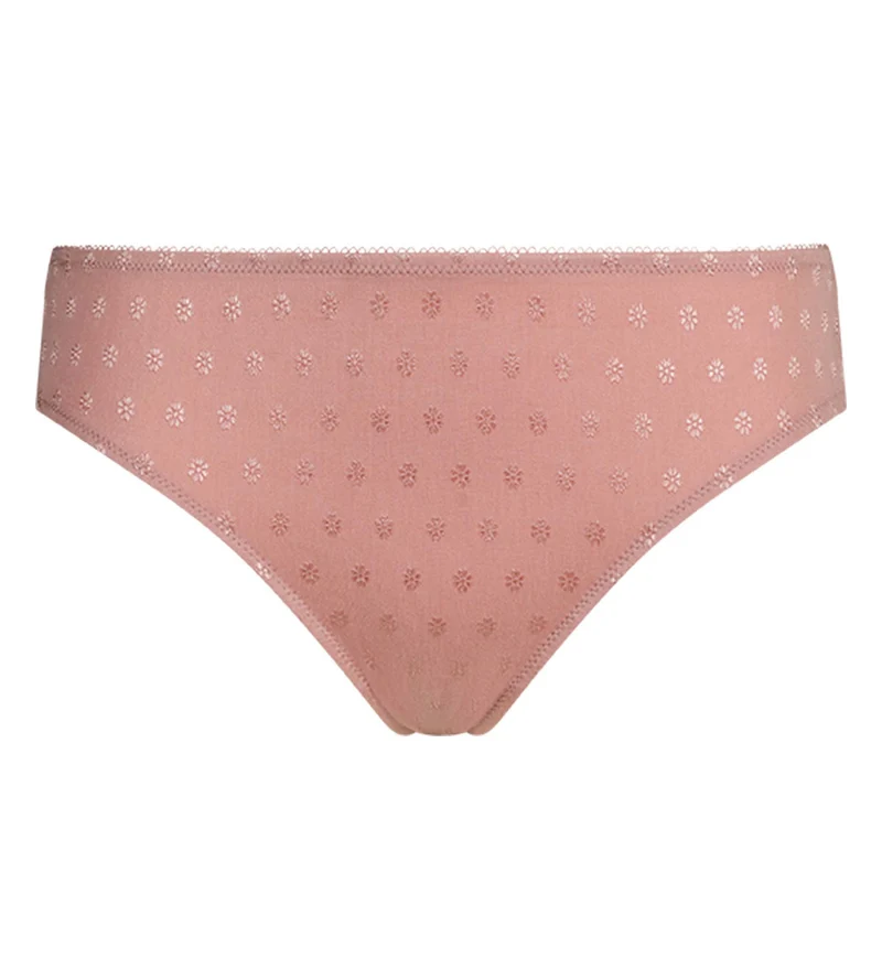Slip brésilien femme en microfibre Rose à fleurs Cosy Time