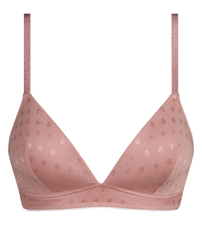 Soutien-gorge triangle sans armature paddé en microfibre Rose à fleurs Cosy Time