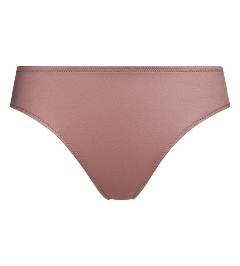 Culotte femme en satin et dentelle florale Marron Chocolove