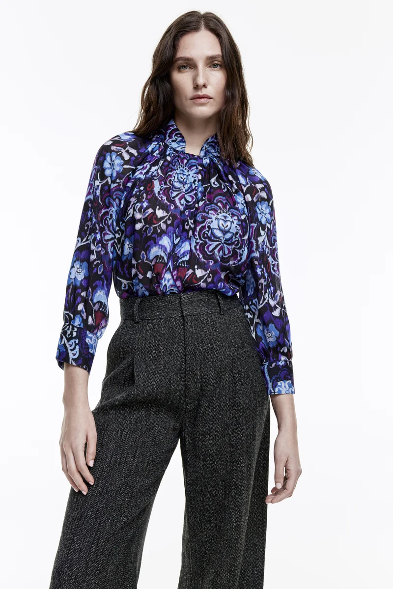 Blouse imprimée style année 80
