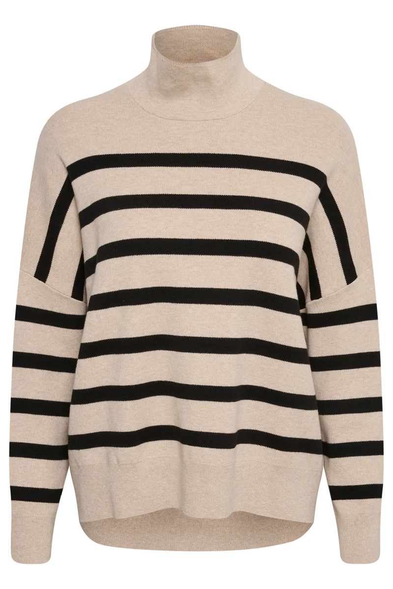 Pull rayé en coton avec col montant Tenley