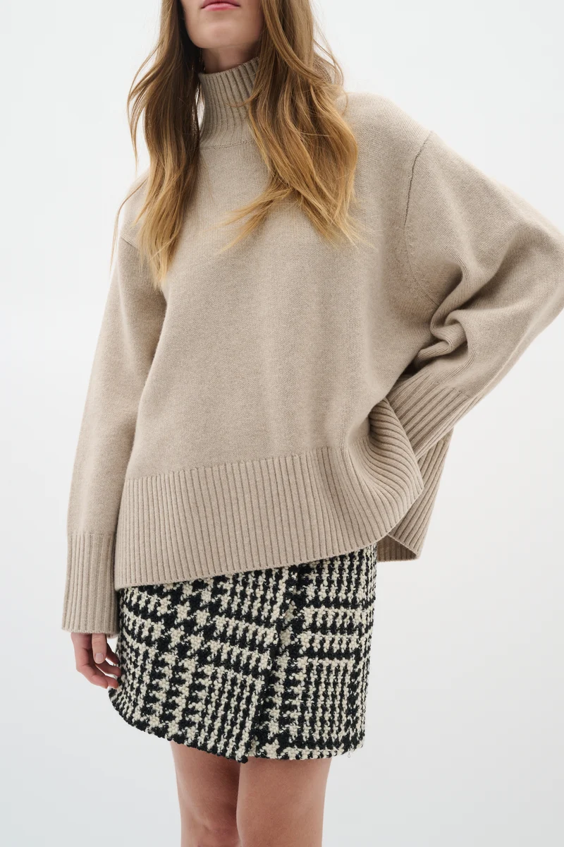 Jupe courte avec motif pied-de-poule Brya