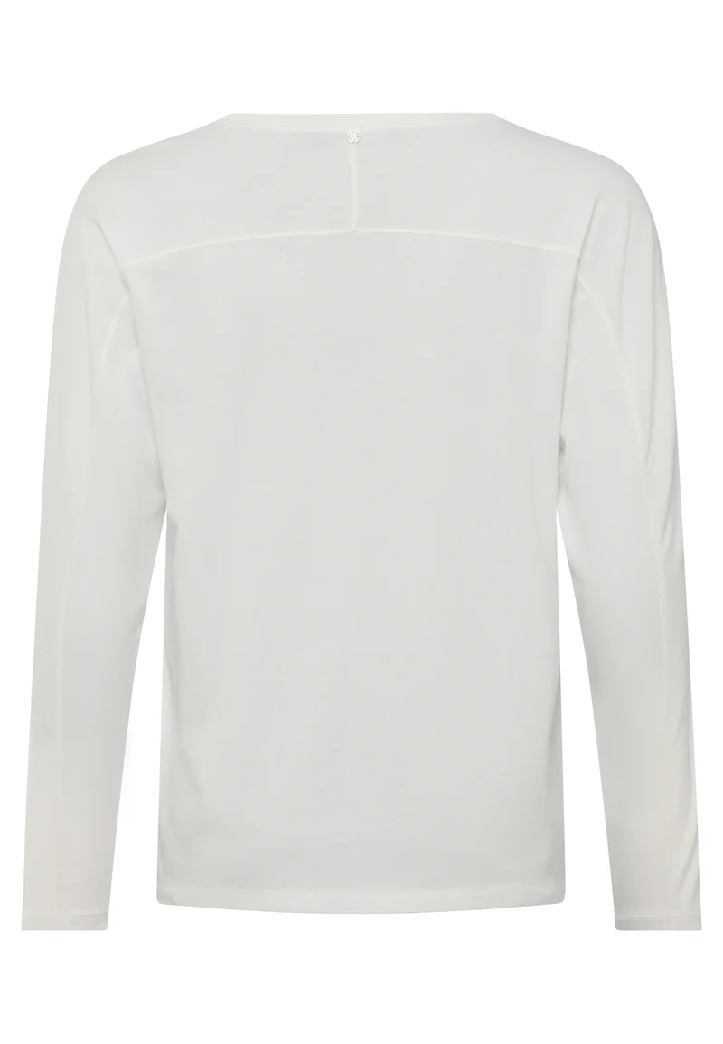 T-shirt à manches longues avec inscription en bouclé