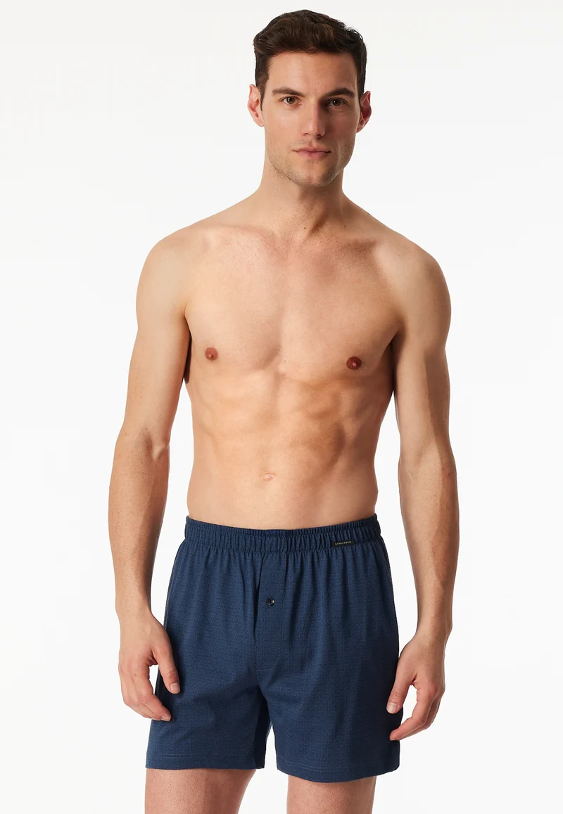 Boxershorts mit Knopfleiste 2er-Pack Dunkelblau gemustert - Boxershorts Multipacks