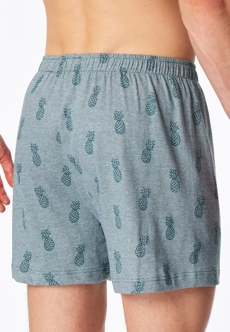 Boxershorts mit Knopfleiste 2er-Pack Petrol/Dunkelblau gemustert - Boxershorts Multipacks