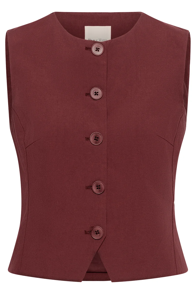 Veston Benitta sans manches et boutonné