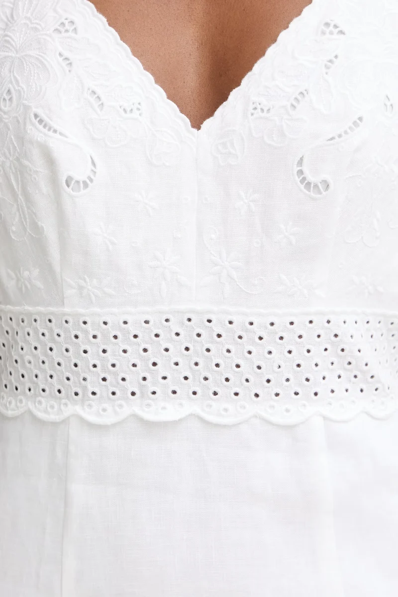 Robe midi à broderies anglaises