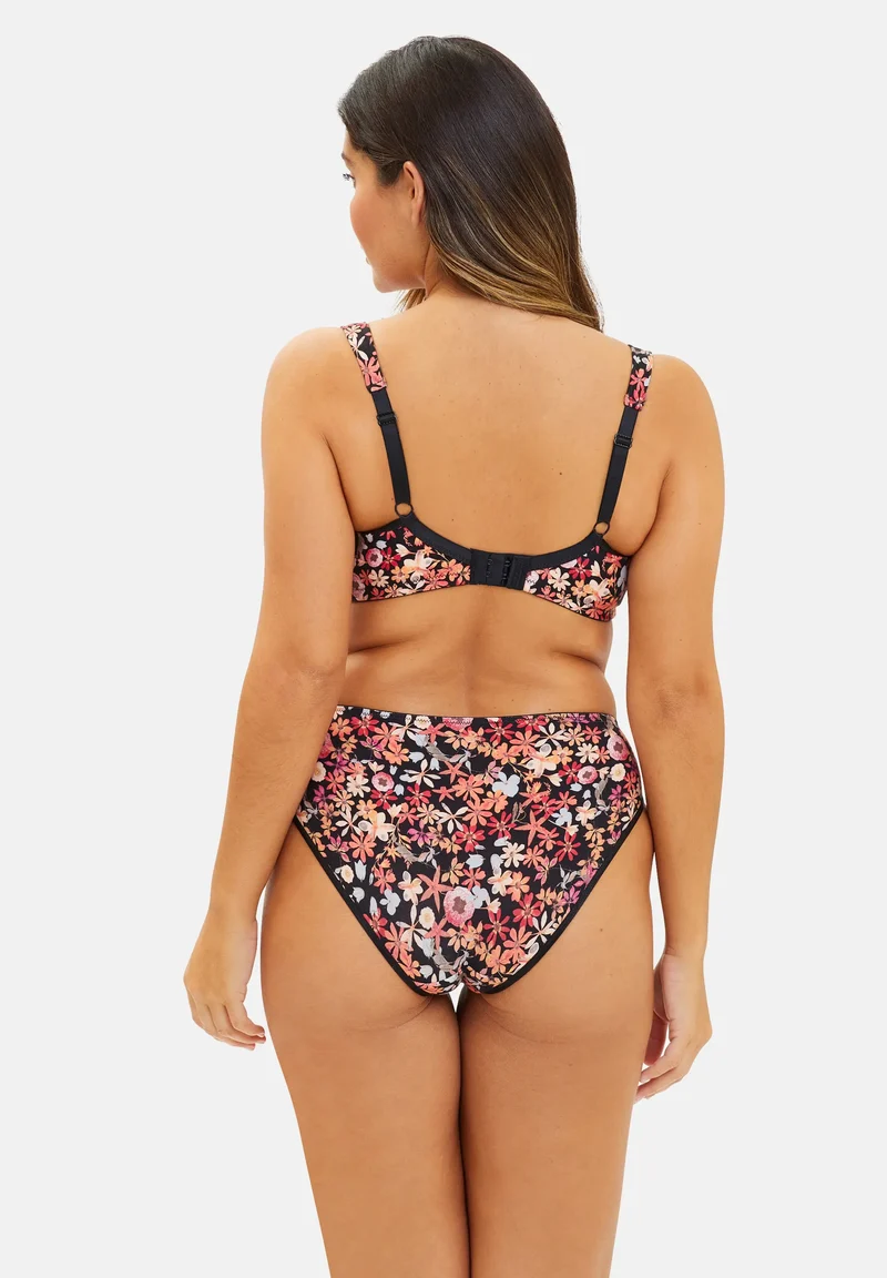 Soutien-gorge post opératoire Ava Fantaisie Imprimé Floral Noir