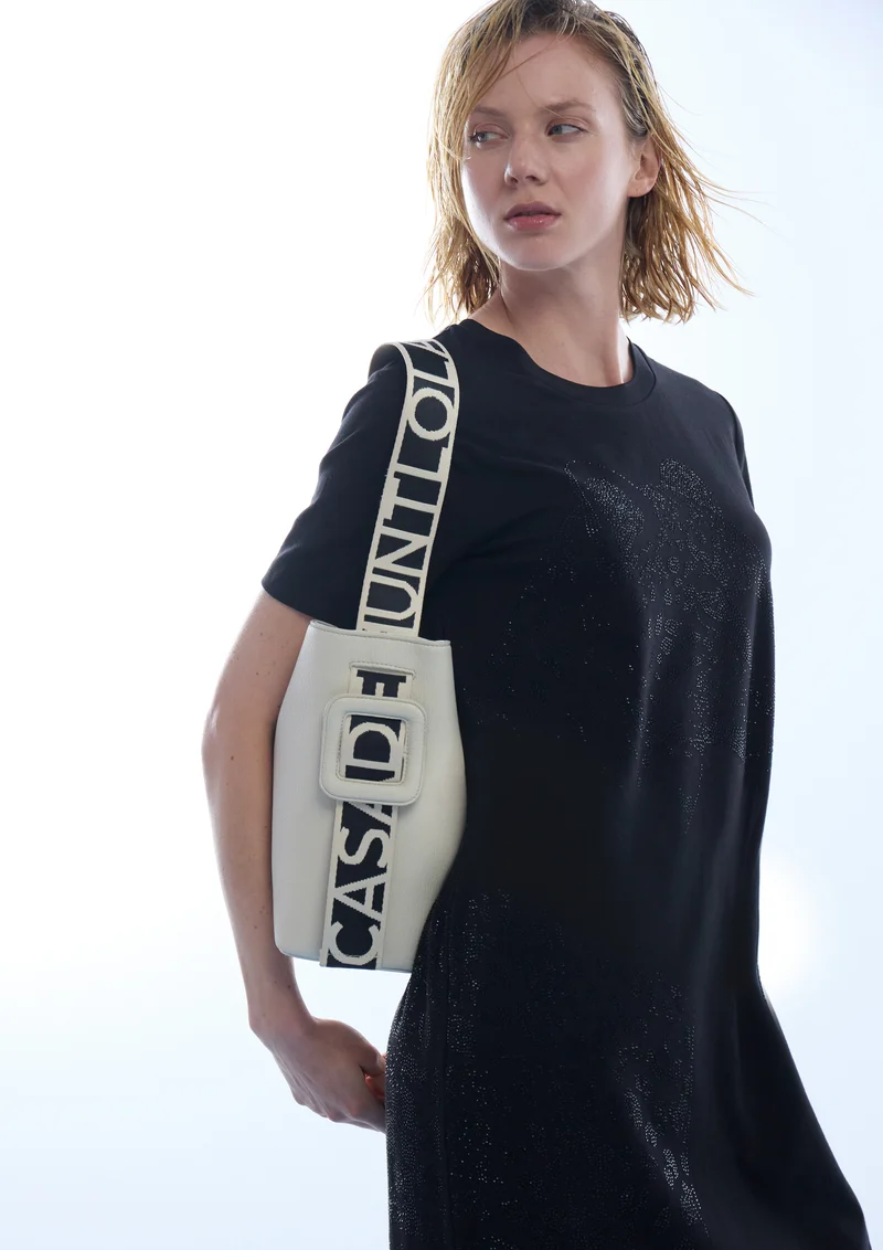 Robe t-shirt midi à motif animal en strass