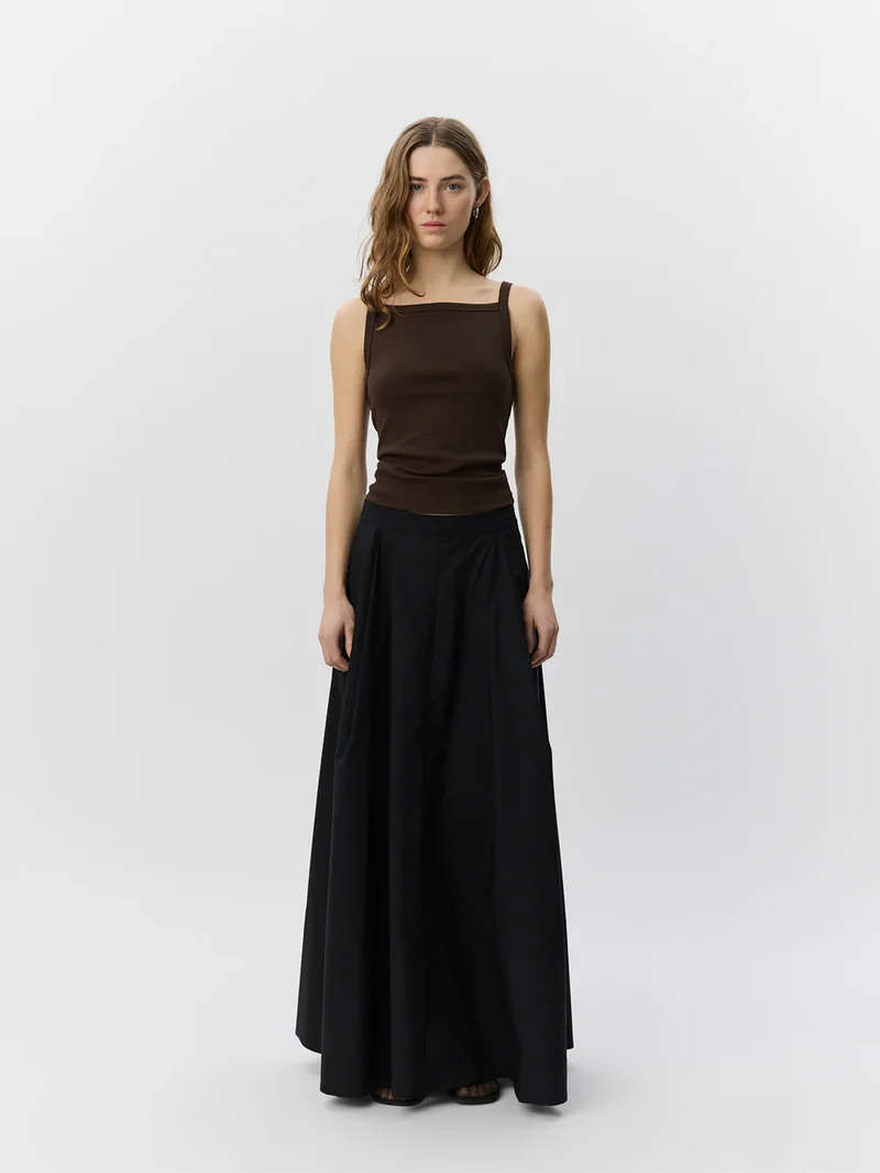 Camisole Bree côtelé à encolure droite