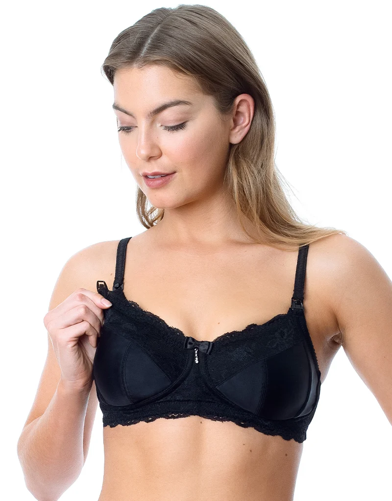 Hot Milk Eclipse Nursing Balconette Bra Black
