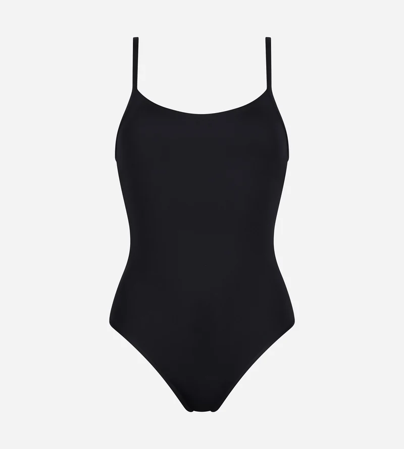 Maillot de bain menstruel 1 pièce Noir flux léger à moyen Dim Protect