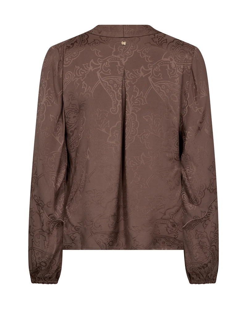 Blouse jacquard à encolure en V Hefa