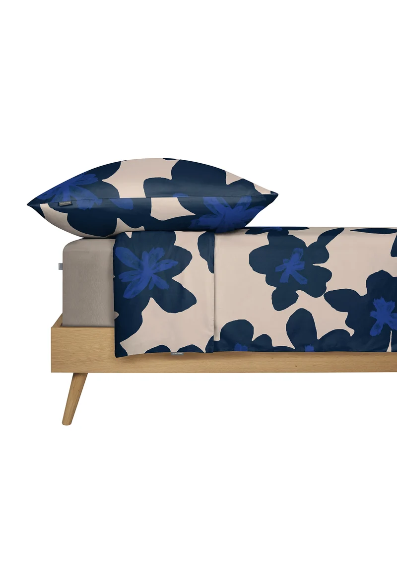 Bettwäscheset 2-teilig Beige/Blau gemustert - SCHIESSER Home
