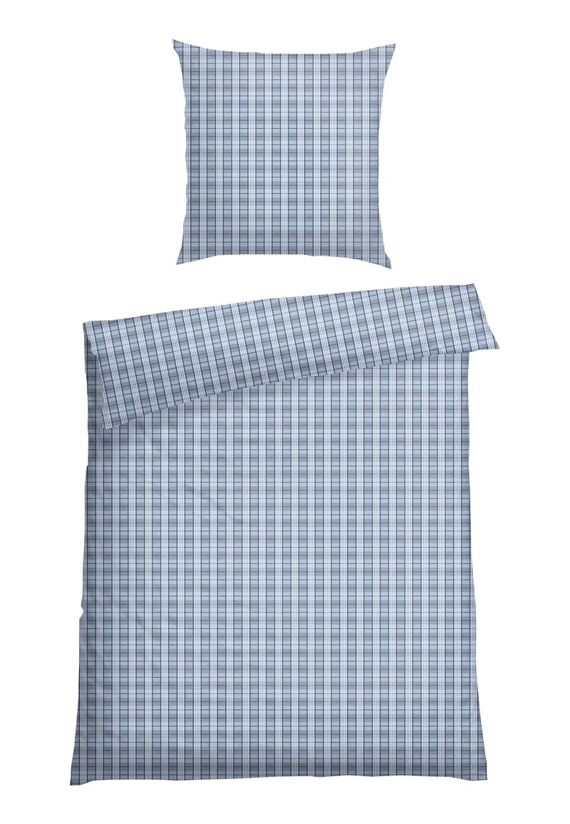 Bettwäscheset 2-teilig Blau kariert - SCHIESSER Home