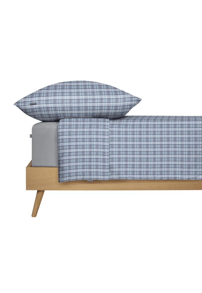 Bettwäscheset 2-teilig Blau kariert - SCHIESSER Home
