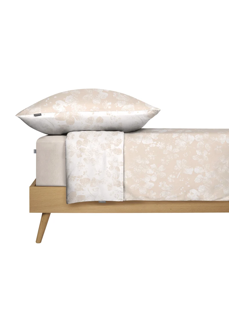 Bettwäscheset 2-teilig Satin Beige/Weiss gemustert - SCHIESSER Home