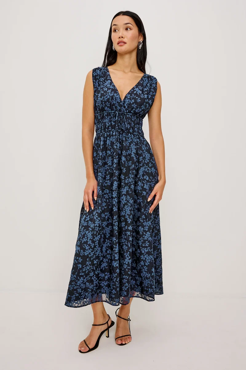 Robe longue Lilith en chiffon froissé