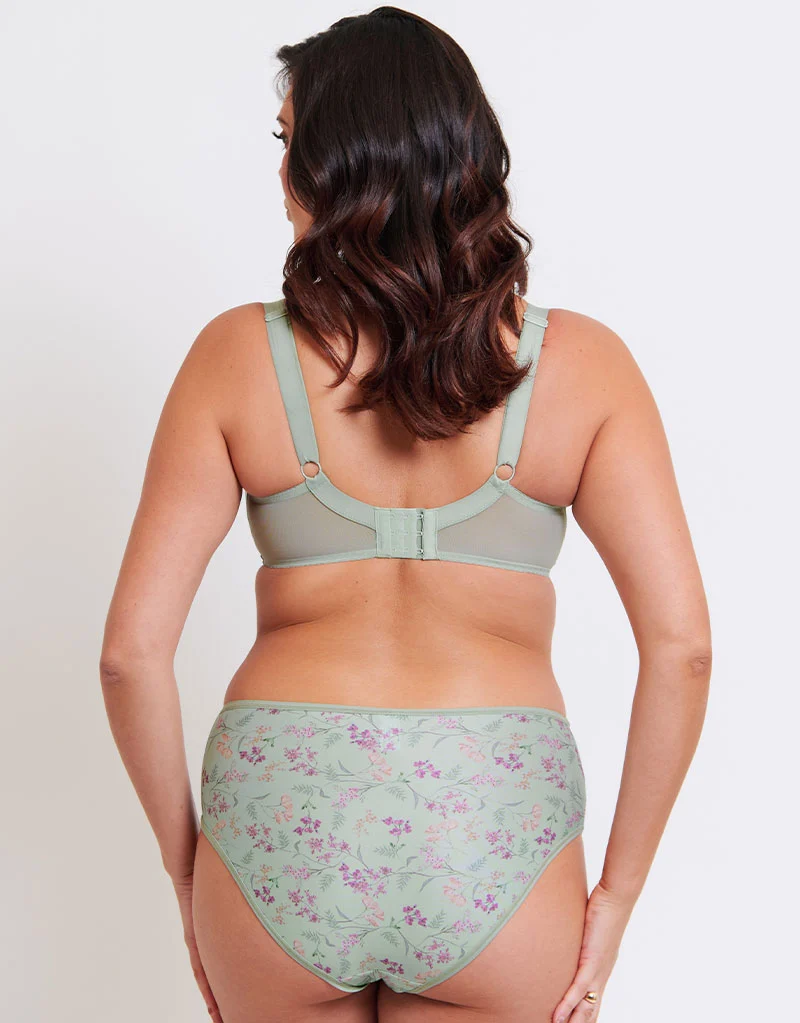 Flirtelle Swirl Balcony Bra Sage Green Print
