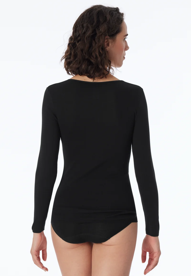 Shirt Feinripp Schwarz - Luxury