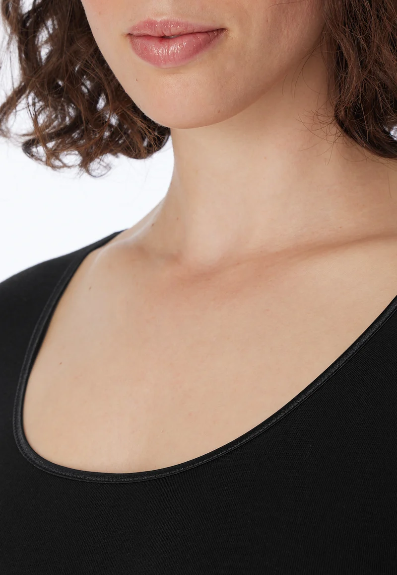 Shirt Feinripp Schwarz - Luxury