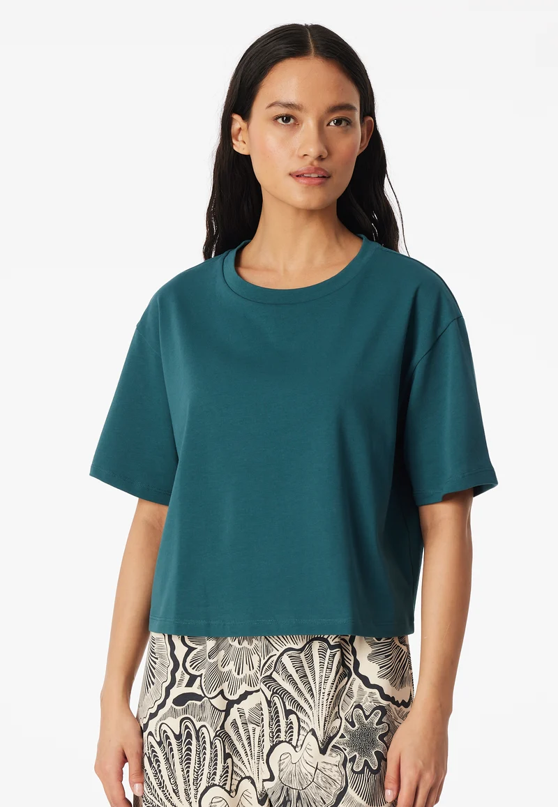 T-Shirt cropped Petrol - Mix+Relax