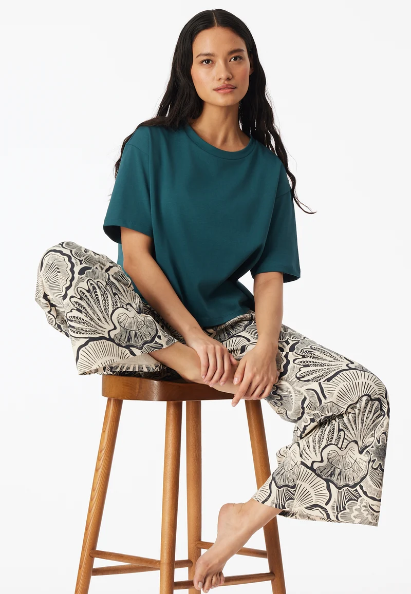 T-Shirt cropped Petrol - Mix+Relax