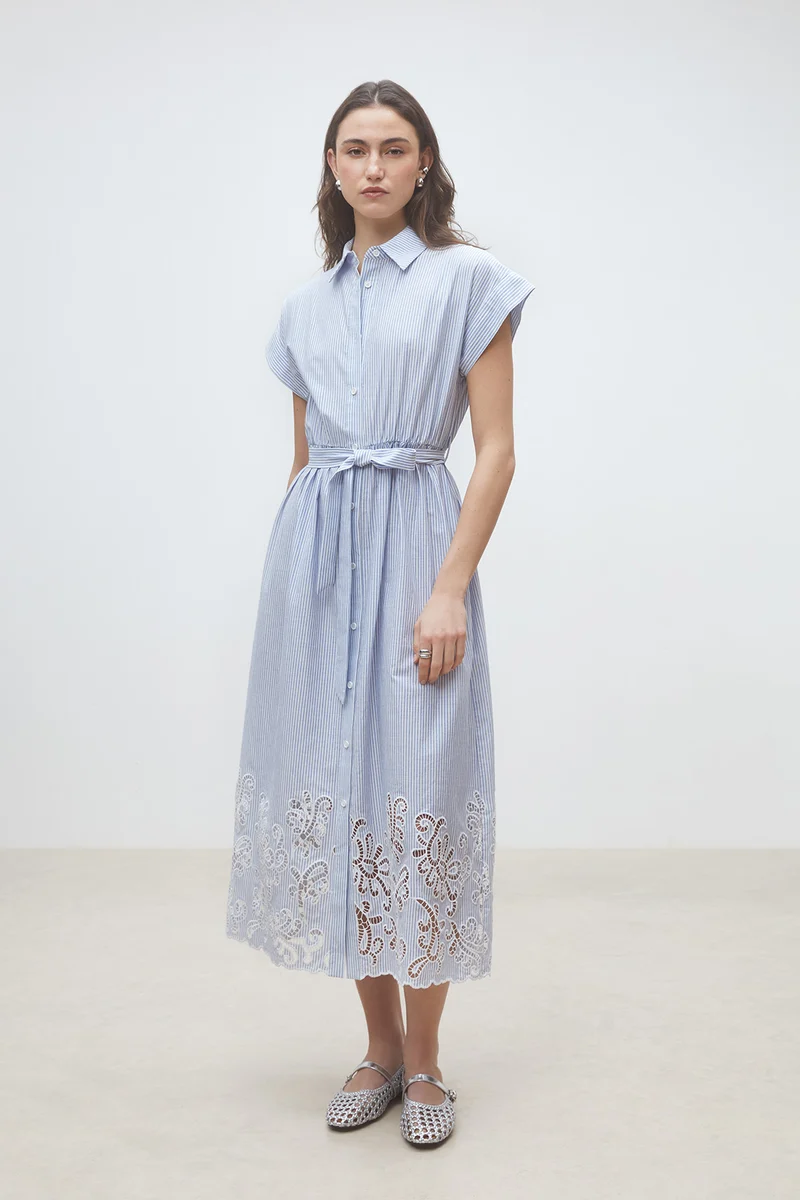 Robe chemise Clark midi et rayée